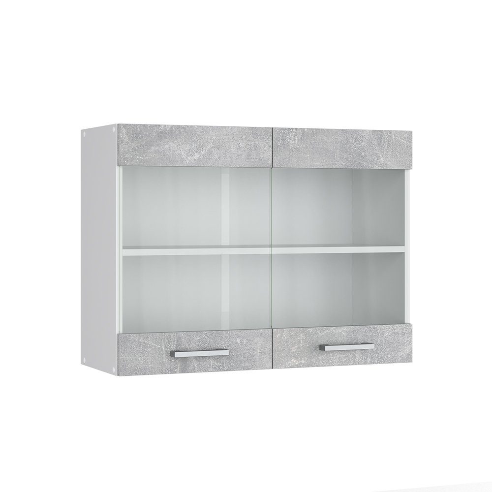 Vicco Hängeschrank »Hängeglasschrank 80 cm R-Line Weiß Beton« online kaufen  | OTTO
