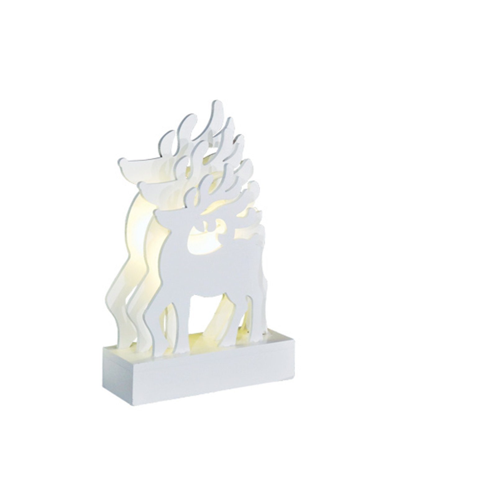 HGD Holz-Glas-Design Weihnachtsfigur 3D Leuchtdeko Hirsch (Stück, 1 St), Leuchtdeko