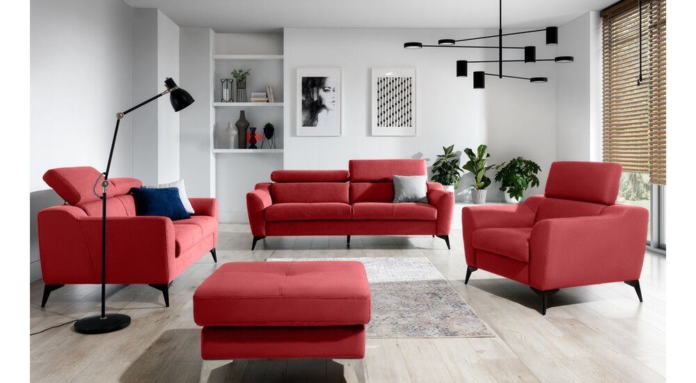 Rückenlehne, mit Relaxfunktion Armlehnen Sofa, Stylefy Design, 2-Sitzer, Sitzkomfort, stellbar, Pendleton, und mit Modern Raum frei 3-Sitzer im