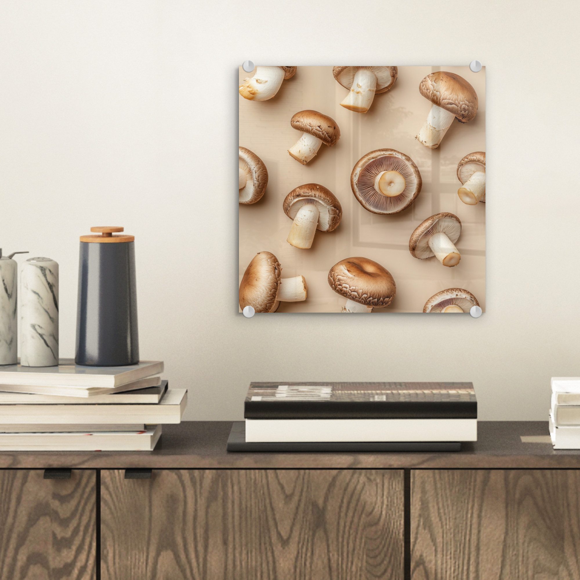 MuchoWow Acrylglasbild Kastanienpilze - Beige, Inkl. günstig online kaufen