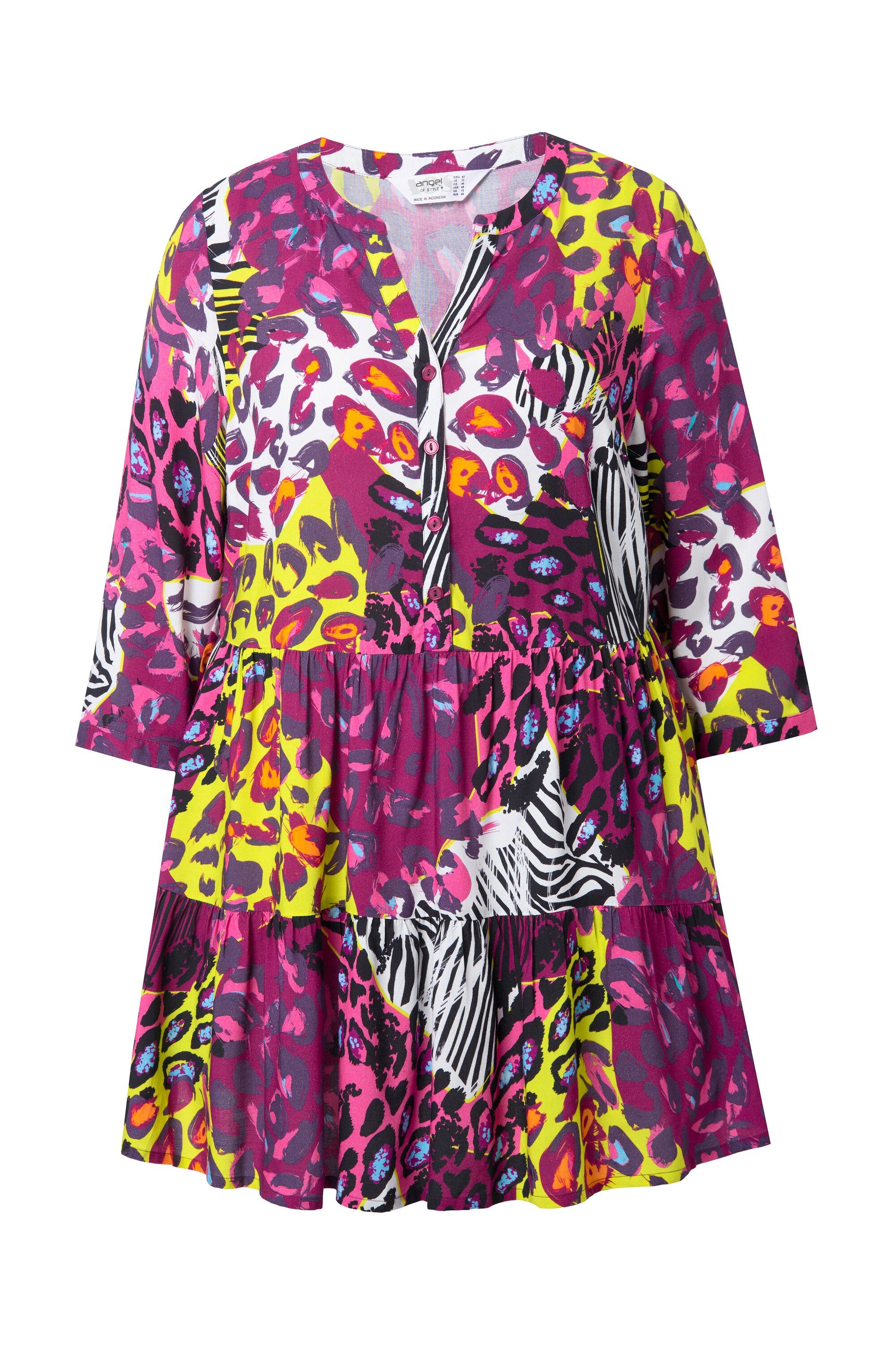 Angel of Style Tunika Tunika farbiges Leomuster 3/4-Ärmel günstig online kaufen