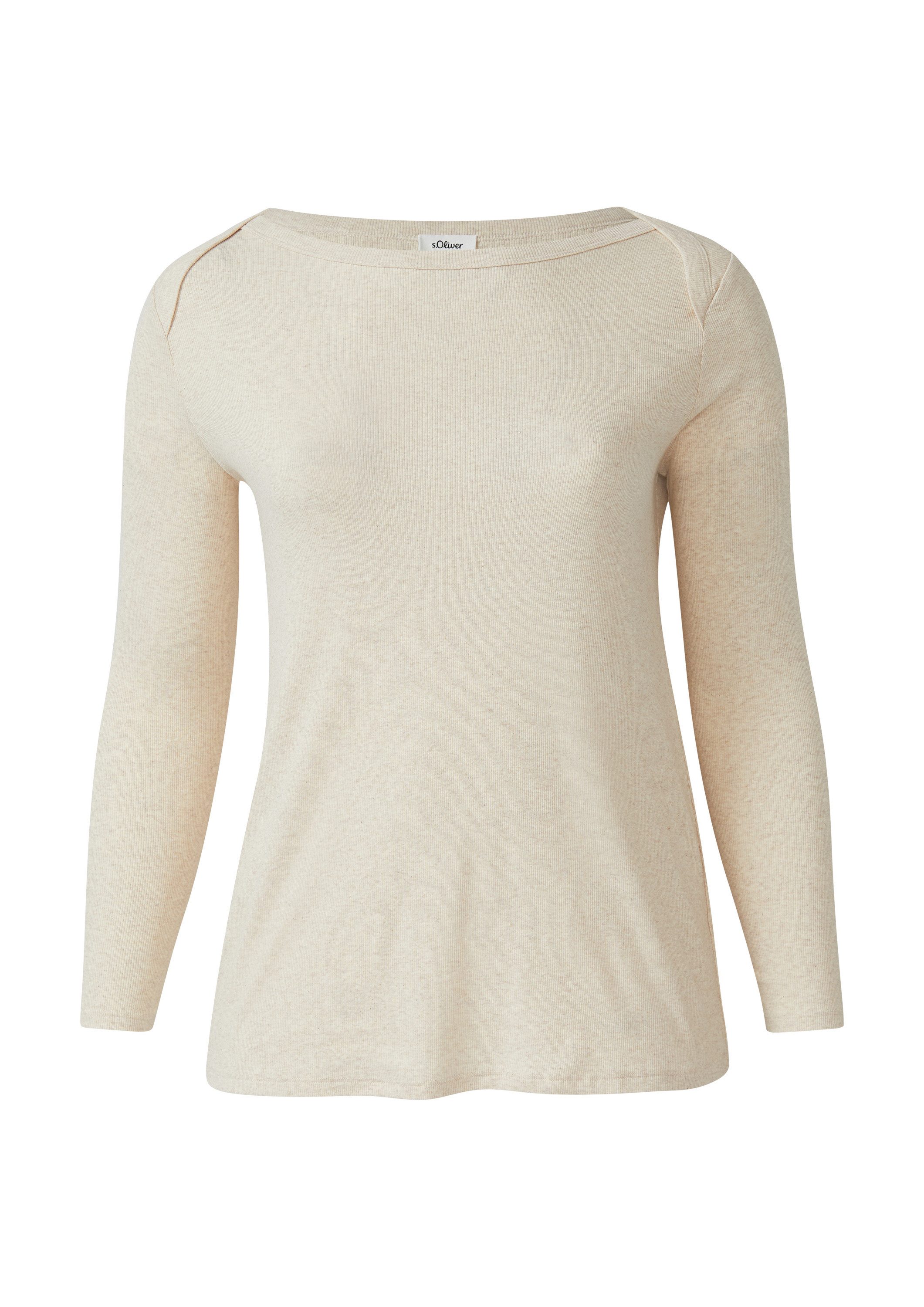 s.Oliver Langarmshirt T-Shirt Langarmshirt mit U-Boot-Ausschnitt