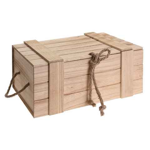 Holzkiste Trudi Kiste mit Deckel geflammt vintage alt Truhe Natur Box Behälter Weinkiste