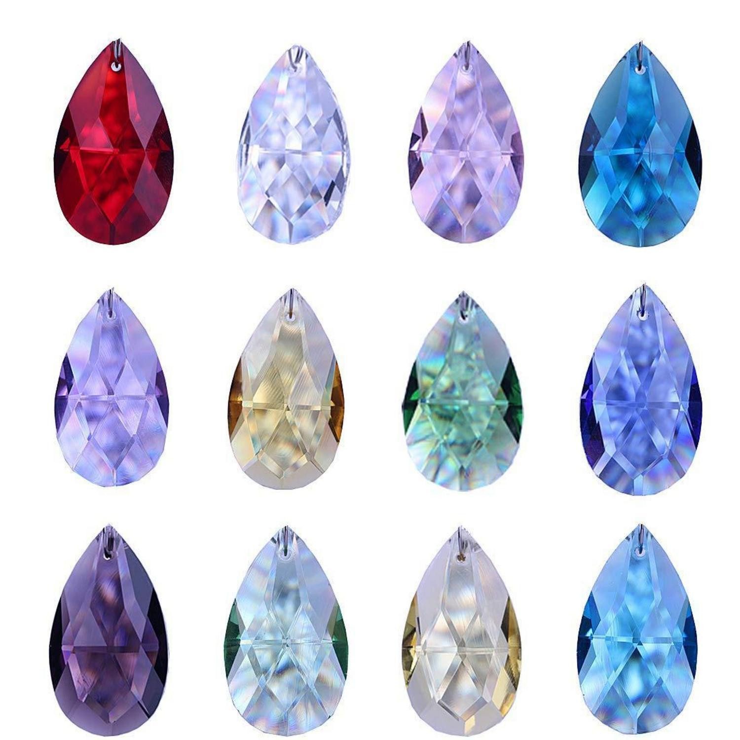 LuxusKollektion Fensterdekoration Kristall Tropfen Sonnenfänger 12er Set 38mm bunt