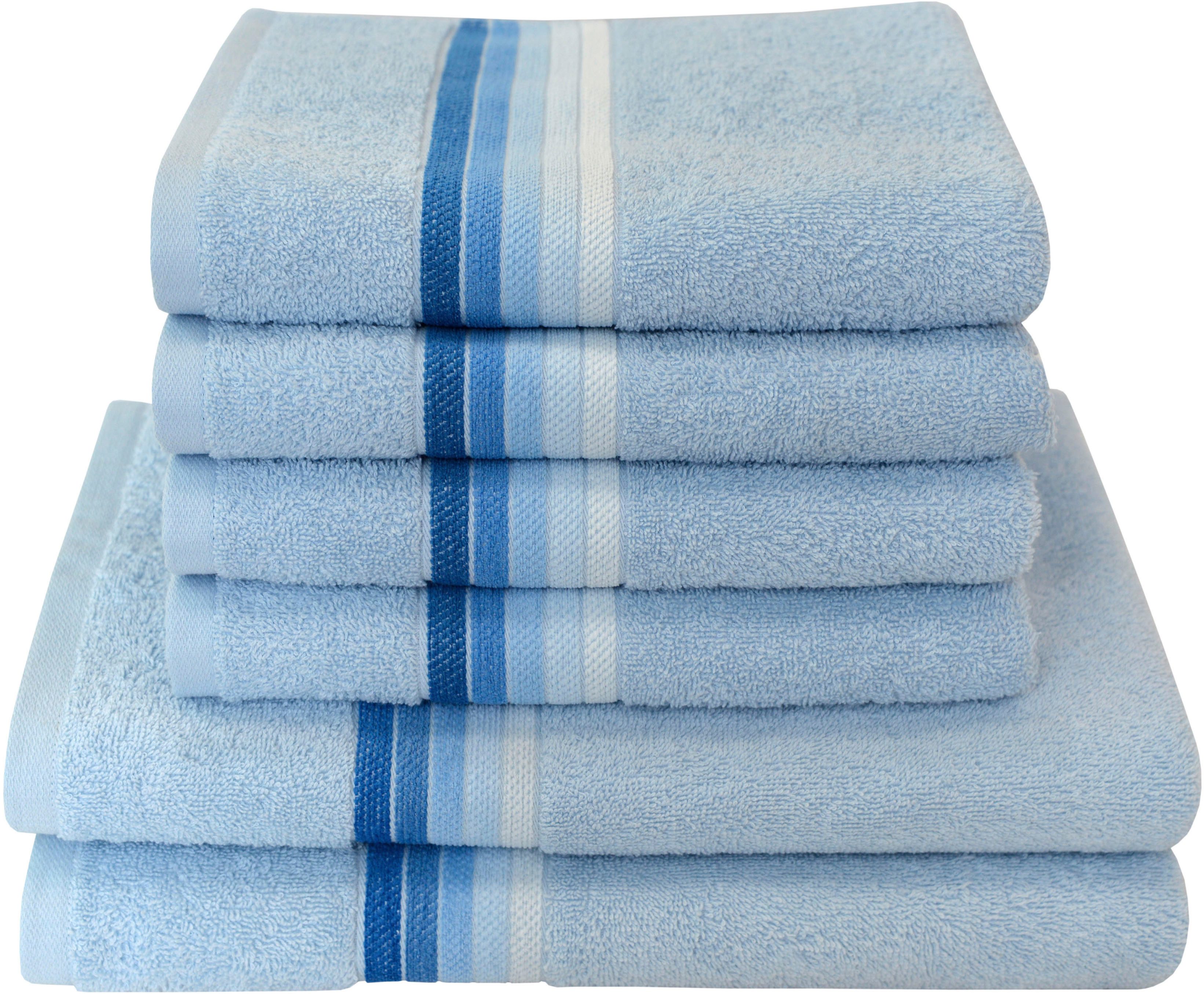 Dyckhoff Handtuch Set Chenille, Frottier (Set, 6-St), Set beinhaltet: 4x Handtuch (50x100cm) und 2x Duschtuch (70x140cm)