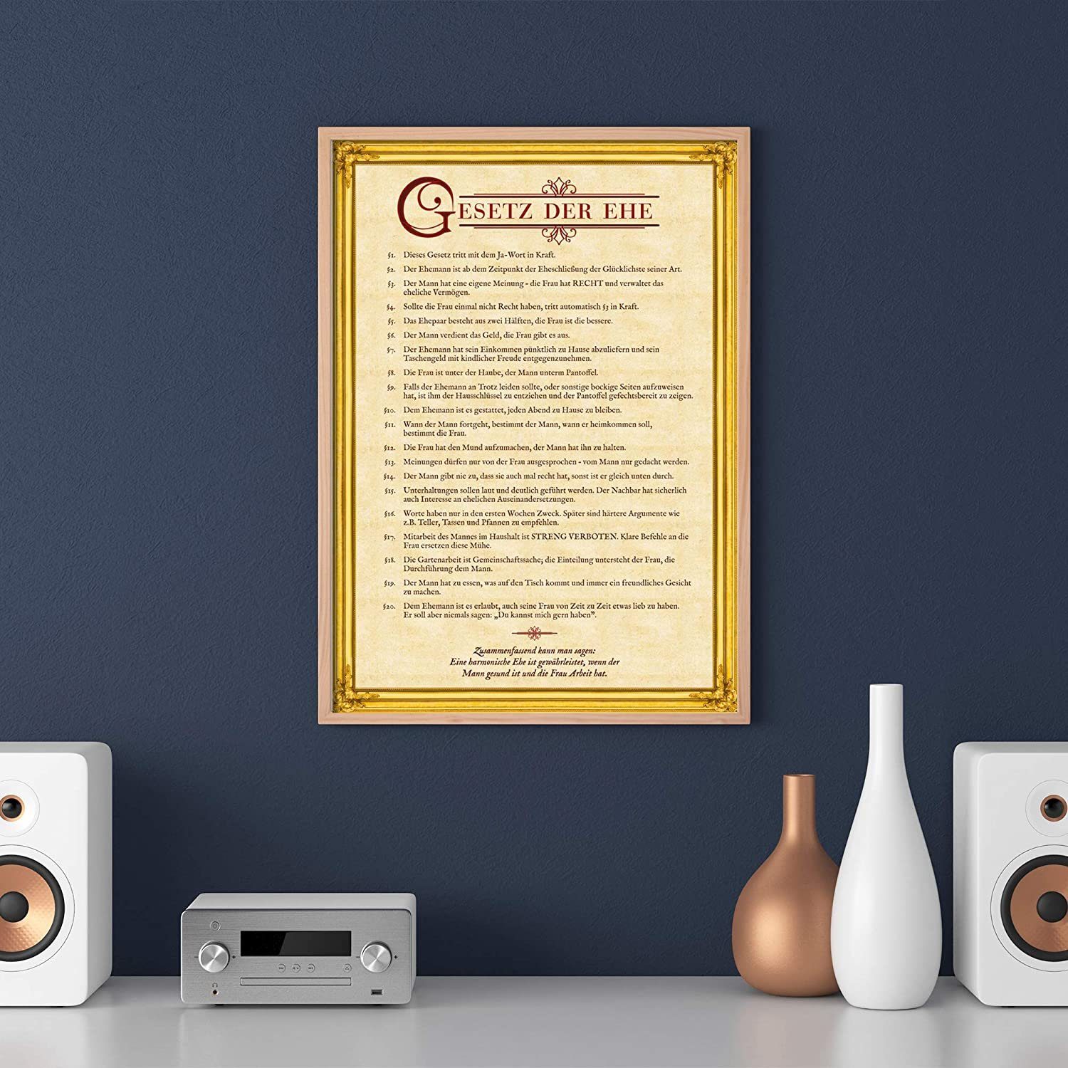 Goods+Gadgets Poster GOODS+GADGETS Lustiges Ehegesetz Poster – XXL Hochzeit günstig online kaufen