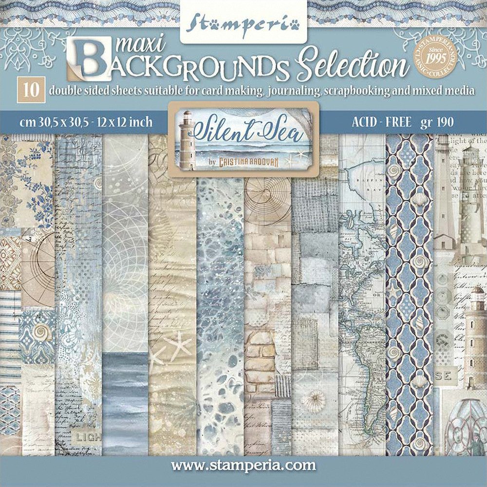 Stamperia Motivpapier Silent Sea Backgrounds, 10 Blatt