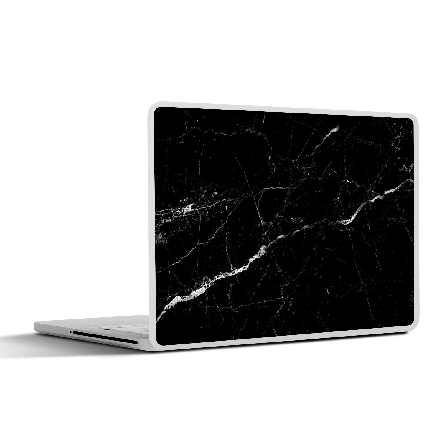 MuchoWow Laptop-Aufkleber Marmoroptik - Schwarz - Luxus, (1tlg), Laptop Folien Cover, Aufkleber, Sticker, Schutz vor Kratzern, 30x21 cm