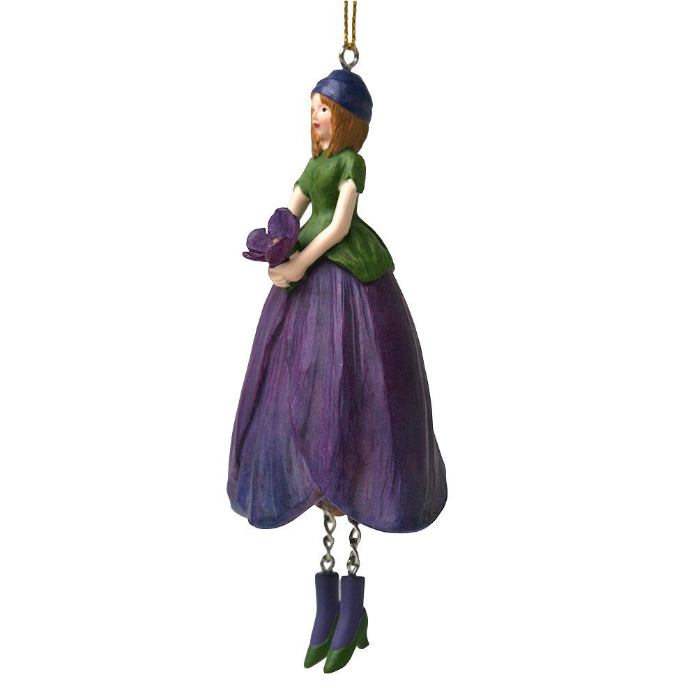 ROSEMARIE SCHULZ Heidelberg Dekofigur Blumenmädchen Veilchen zum Hängen Dekohänger Blumen Deko-Objekt (1 St), Handbemalte Figur aus Polyresin