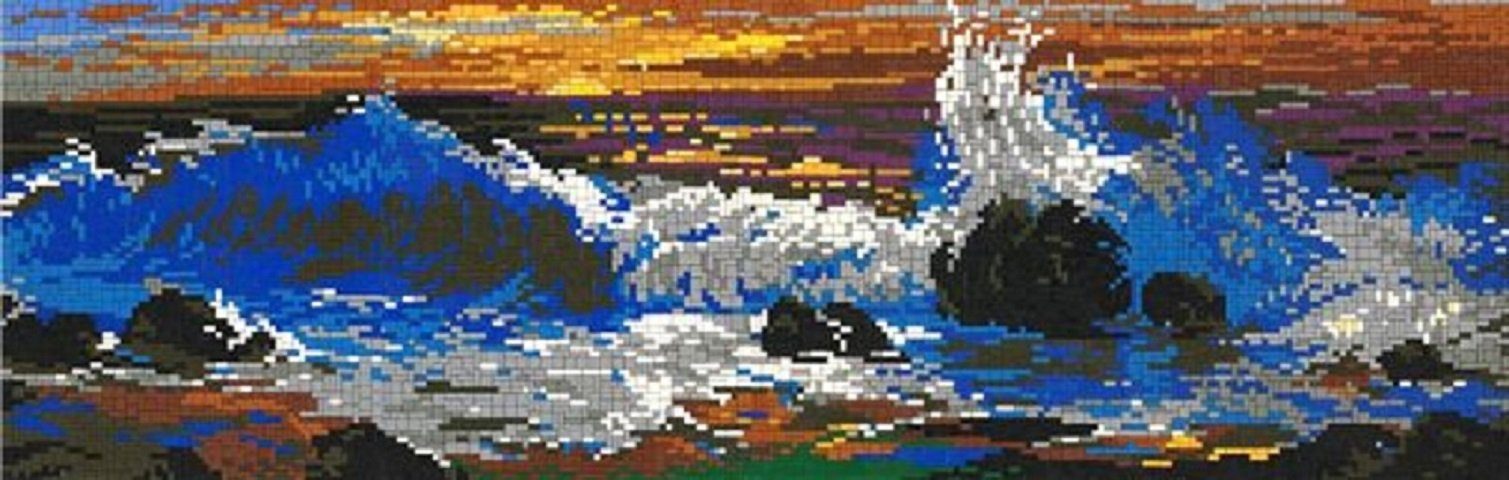 Stick it Steckpuzzle Atlantik Wellen mit XXL-Steckvorlage, 8500 Puzzleteile