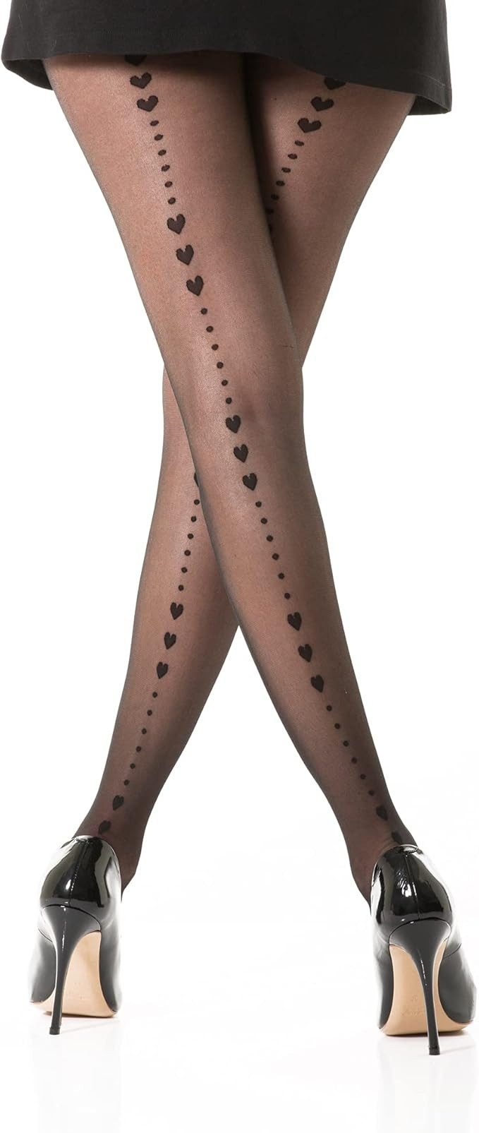 cofi1453 Feinstrumpfhose Strumpfhose Herz länglich Muster günstig online kaufen