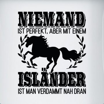 Shirtracer Tasse Niemand ist perfekt, aber mit einem Isländer ist man verdammt nah dran, Stahlblech, Pferd
