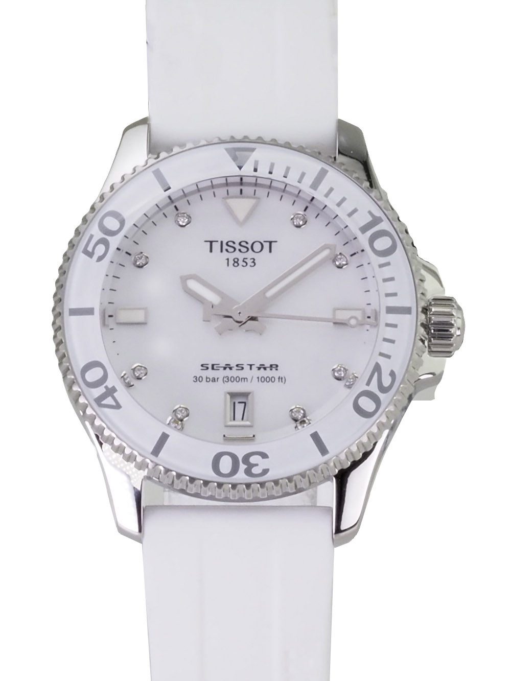 Tissot Schweizer Uhr Damen Uhr 36 mm Ø Seastar T1202101711600 30 ATM