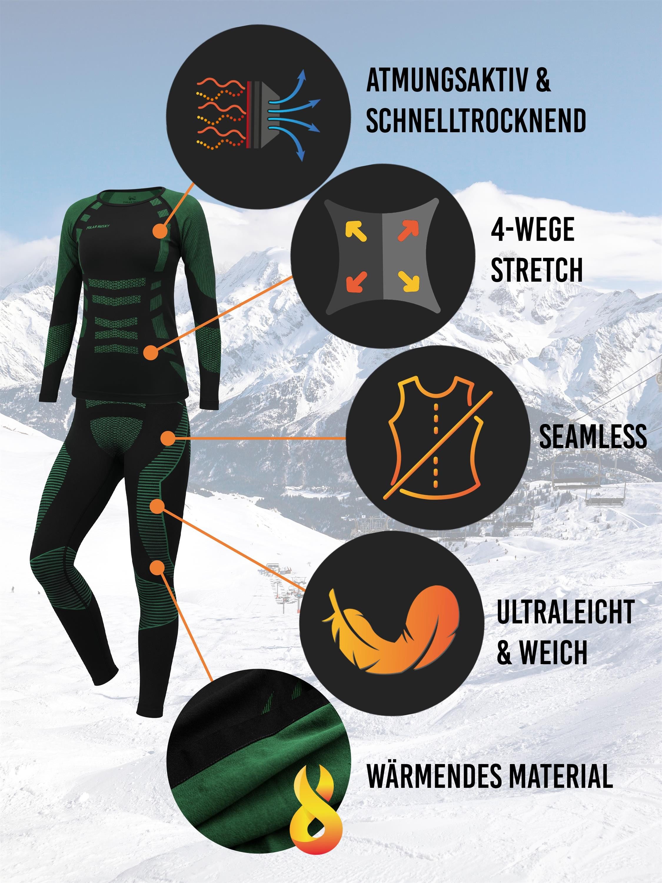 normani Funktionsunterhemd Funktionsunterwäsche Set Hemd + Hose Unisex Unis günstig online kaufen