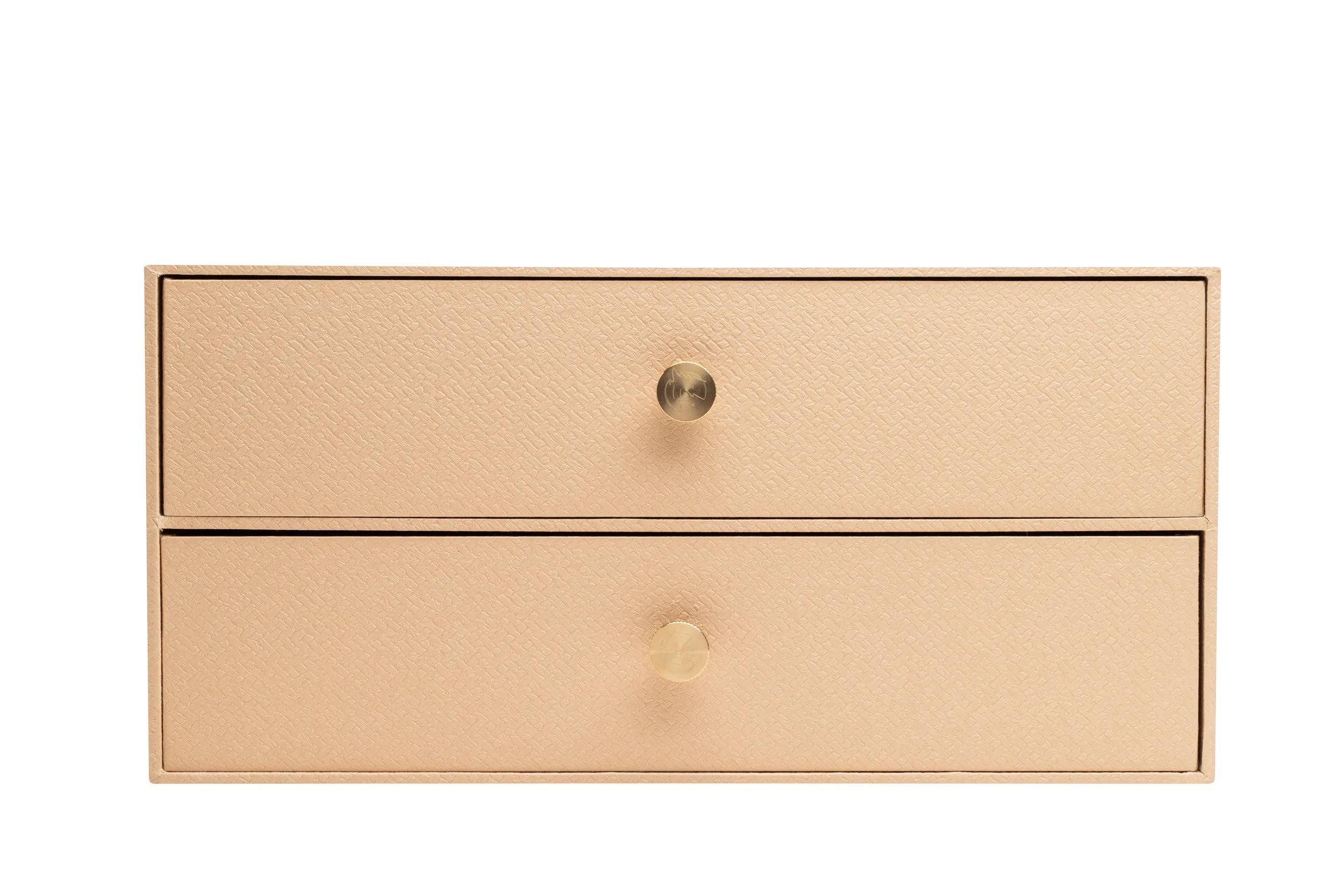 Schubladenbox Schubladenbox 2 Schubladen 17x355x27 cm A4 Maxi Beige 30602E
