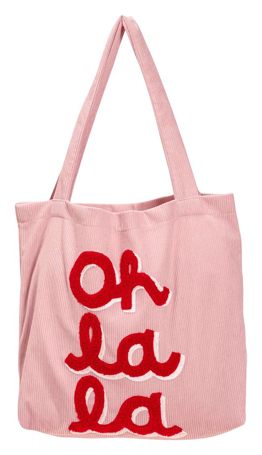 Magma Heimtex Umhängetasche Cordstofftasche Pixie 3D-Effekt getuft Oh la la Cherry oder Herz (1 teilig, 1-tlg., Maße ca. 48 x 12 x 36 cm (LxBxH), Cordlook