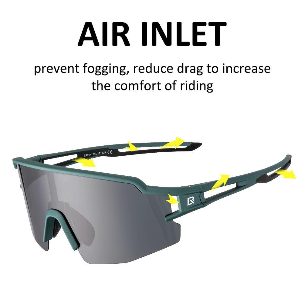 ROCKBROS Fahrradbrille Sport Sonnenbrille für Männer und Frauen, (photochromatisch Sonnenbrille, 1-St., Gummi-Nasenpads), UV Schutz 400