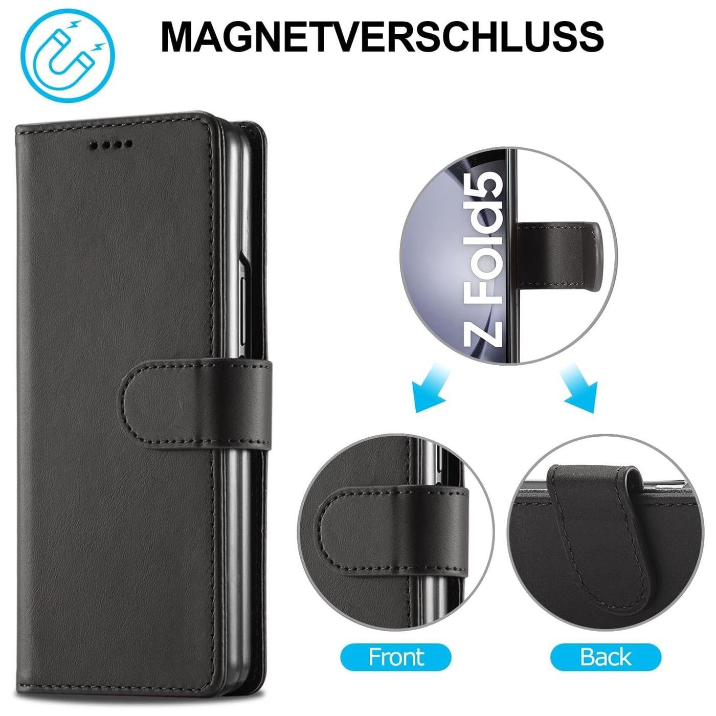 CoolGadget Handyhülle Book Case Handy Tasche für Samsung Galaxy Z Fold 5 7,6 Zoll, Hülle Klapphülle Flip Cover für Galaxy Z Fold 5 Schutzhülle stoßfest
