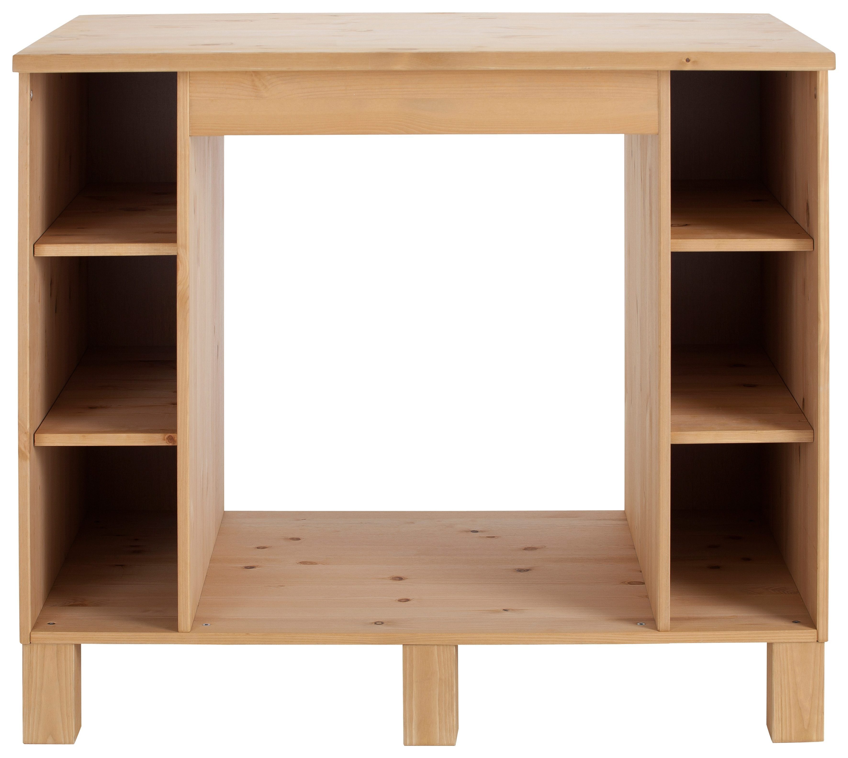 Home affaire Herdumbauschrank Oslo 100 cm breit, in 2 Tiefen, massiver Kiefer, mit 23 mm Arbeitsplatte