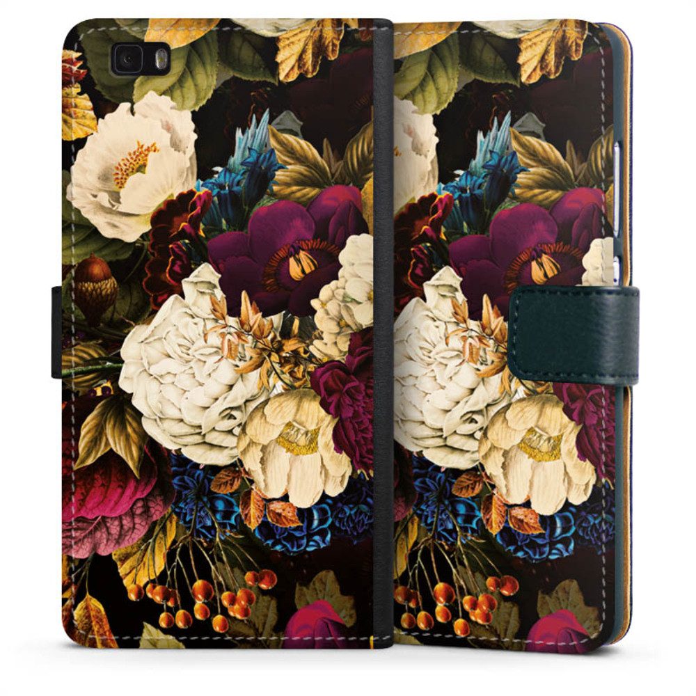 Handyhülle Vintage Blumen Muster Dark Vintage Flowers