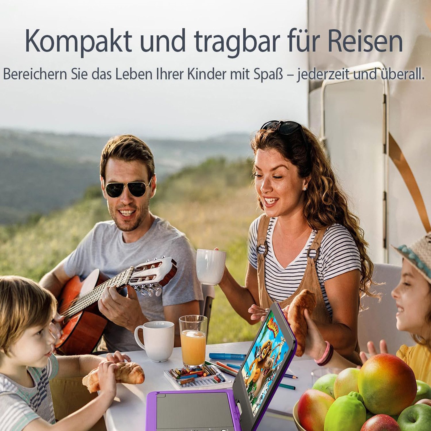 Avylet 11,5" Tragbarer DVD-Player mit 9,5" HD-Schwenkbildschirm Portabler DVD-Player (6 Stunden Akkulaufzeit, Sync-TV/USB/TF-Karte-Unterstützung)