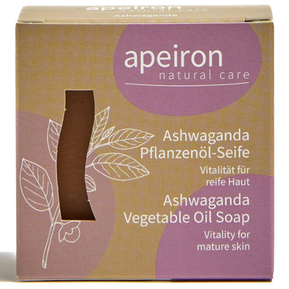 Apeiron Feste Duschseife Ashwaganda Pflanzenölseife, 100 g