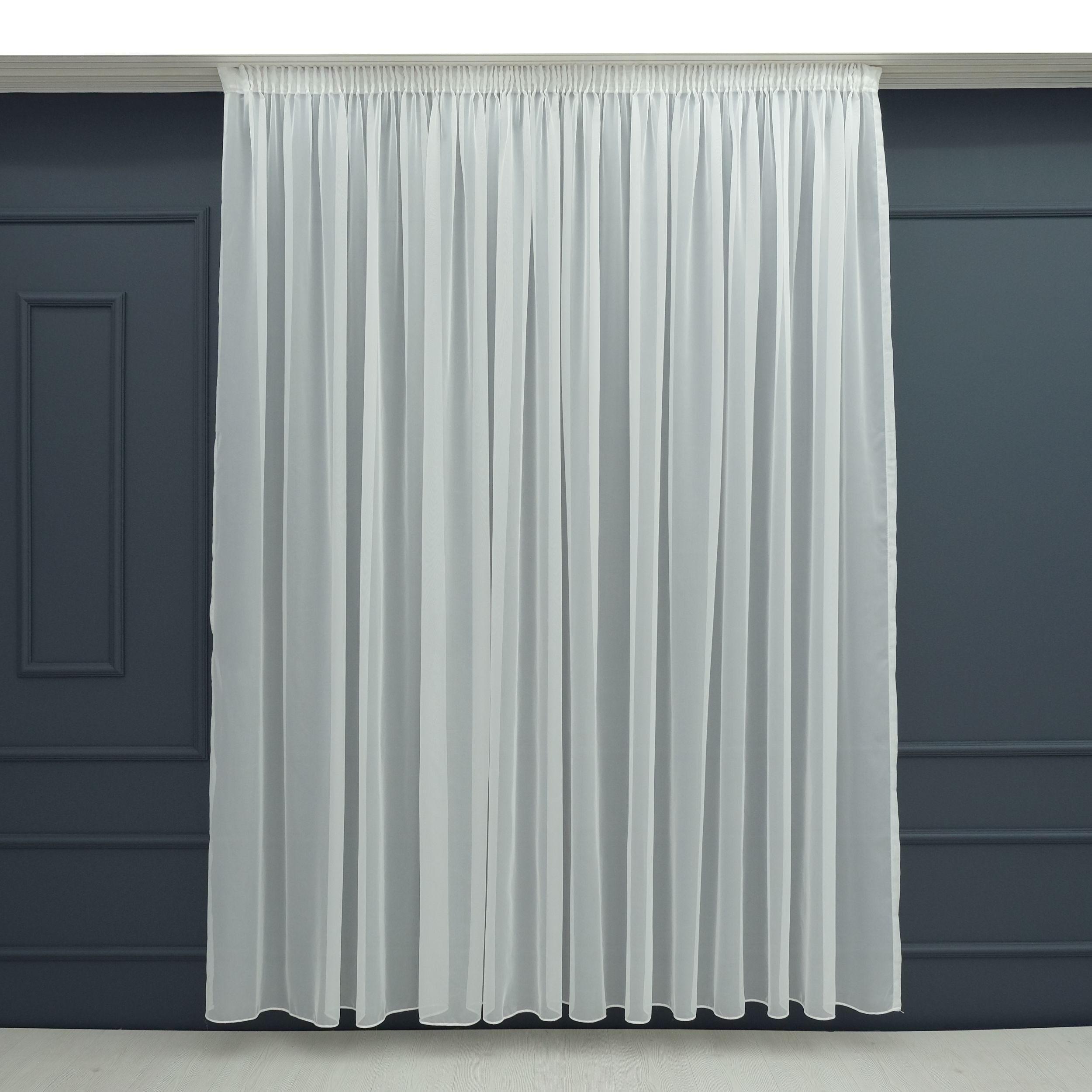 Gardinen by Justyna Gardine Gardine Voile Weiß mit Kräuselband und Bleiband günstig online kaufen