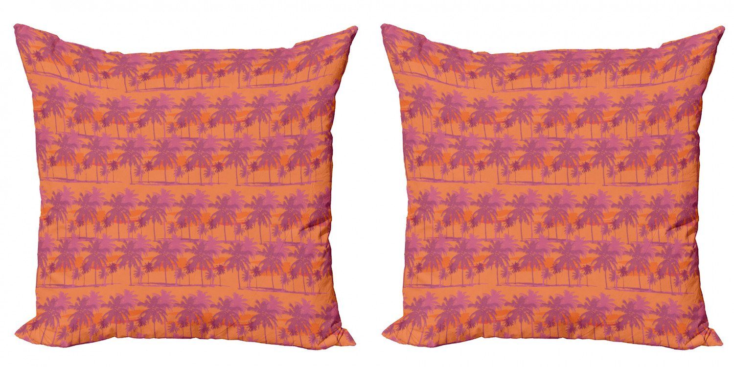 Kissenbezüge Digitaldruck, (2 Accent Abakuhaus Modern Urlaub Tropisch Stück), Doppelseitiger Muster Palme