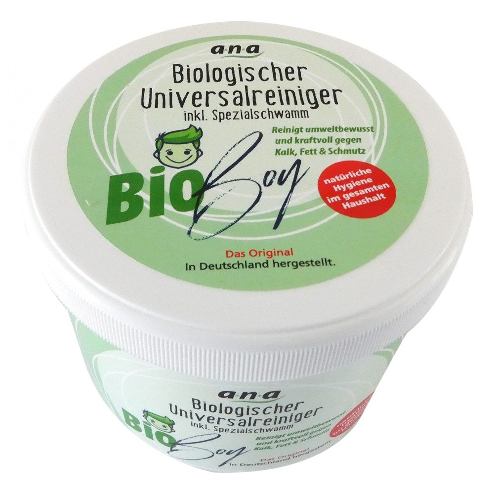 BIOBOY Biologischer Reiniger – 350 g Dose - Putzstein inkl. Spezialschwamm Universalreiniger (Vegan, biologisch, vielseitig, inkl. Schwamm, einfache Anwendung)
