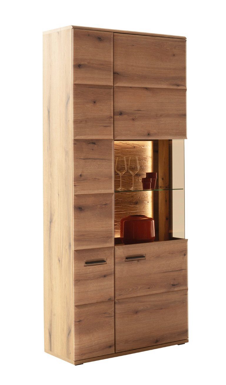 MCA furniture Vitrine Kombi-Vitrine Naxos, Eiche Evoke, ohne Beleuchtung