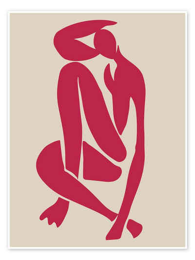 Posterlounge Poster Matisse Inspired Art, Viva Magenta Matisse Figurine II, Viva Magenta Living Malerei