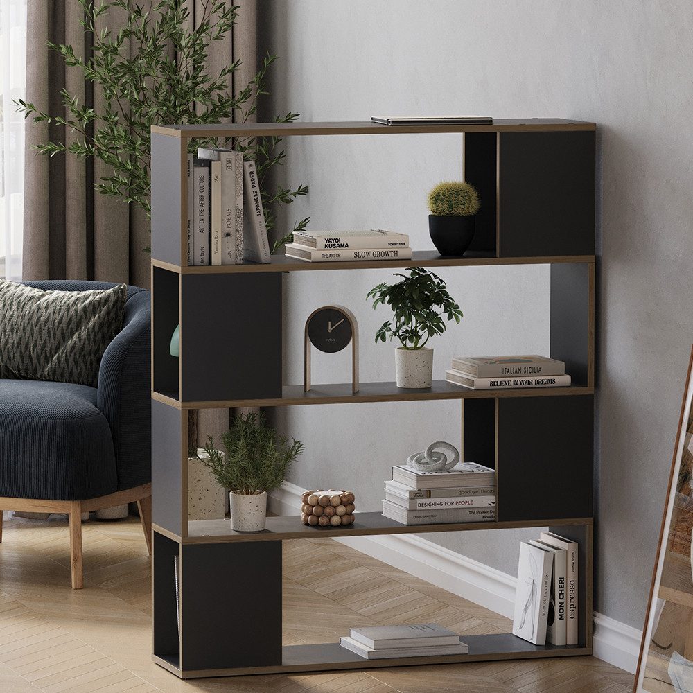 Vicco Raumteiler Eneos, Anthrazit/Eiche, 100 x 124.5 cm