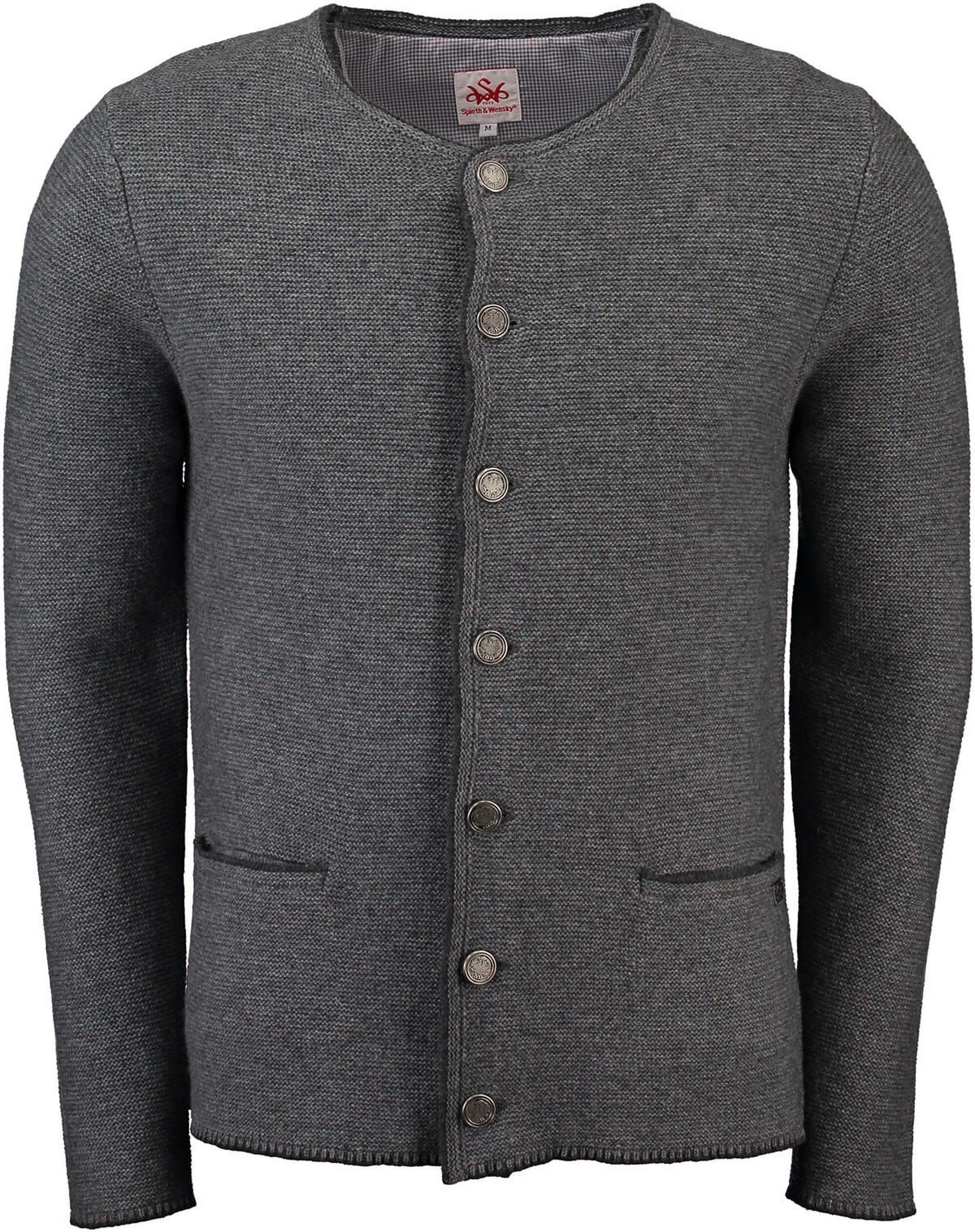 Trachtenstrickjacke SPIETH & WENSKY Strickjacke Pocking grau