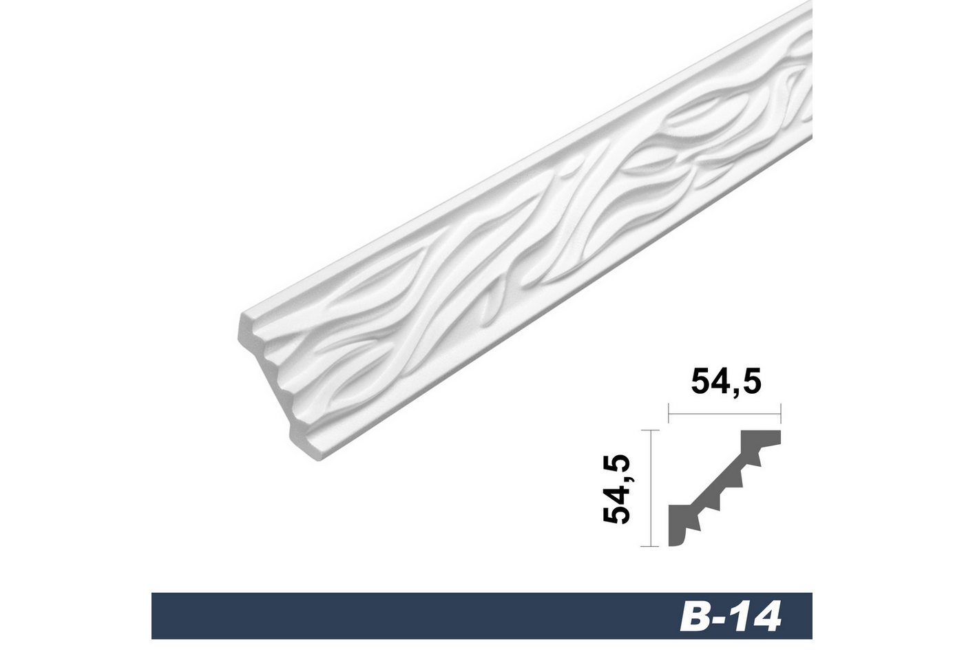 Thumbnail - marbet design Stuckleiste B-14, 30 Meter, Deckenleisten Sparpaket aus Styropor EPS - Stuckleisten gemustert, leicht im t...