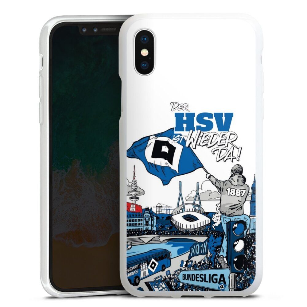 DeinDesign Handyhülle Hamburger SV Offizielles Lizenzprodukt Aufstieg, Apple iPhone X Silikon Hülle Bumper Case Handy Schutzhülle