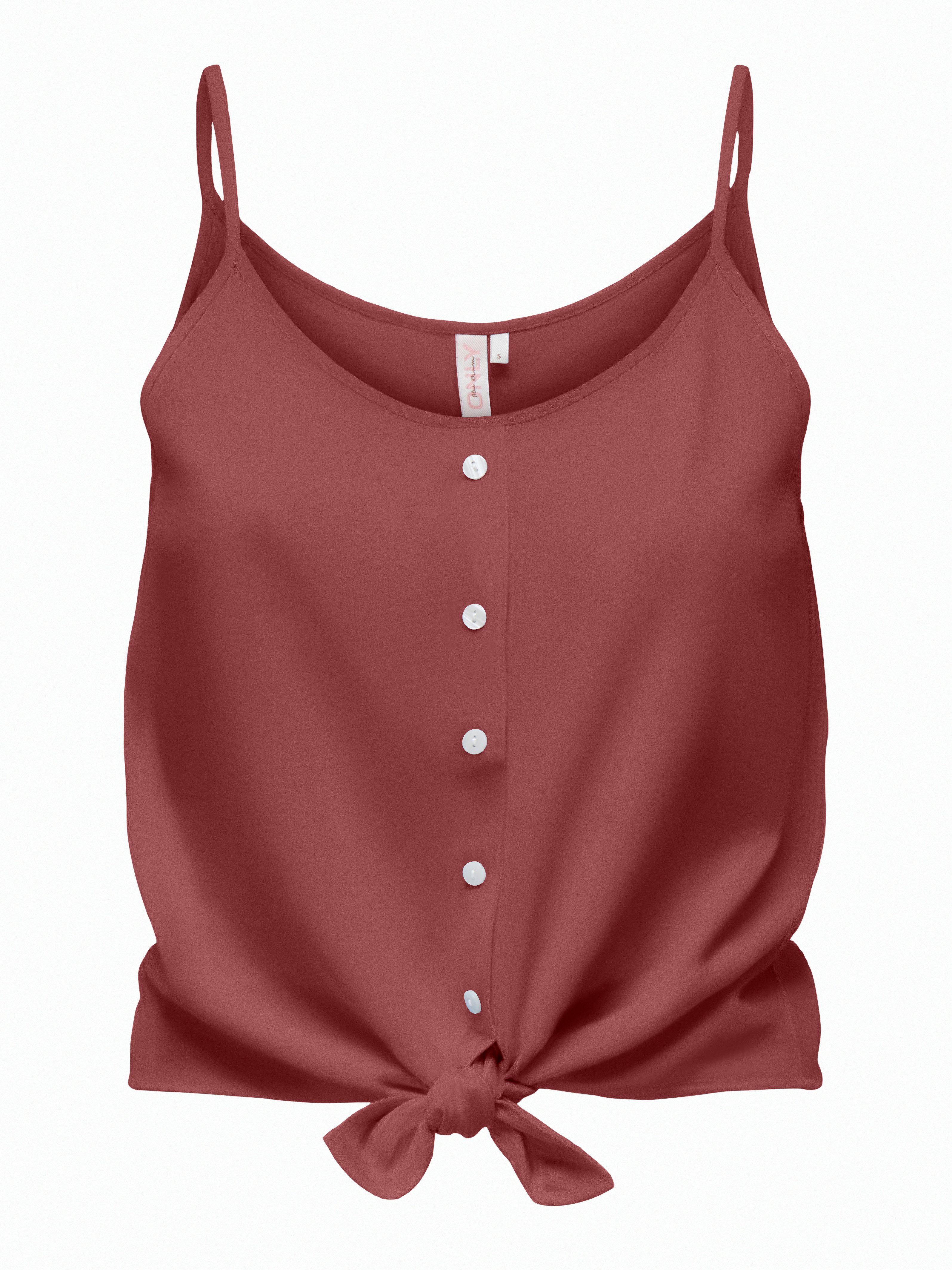 ONLY Trägertop ONLLECEY SL KNOT SINGLET NOOS WVN Materialmix, regular fit