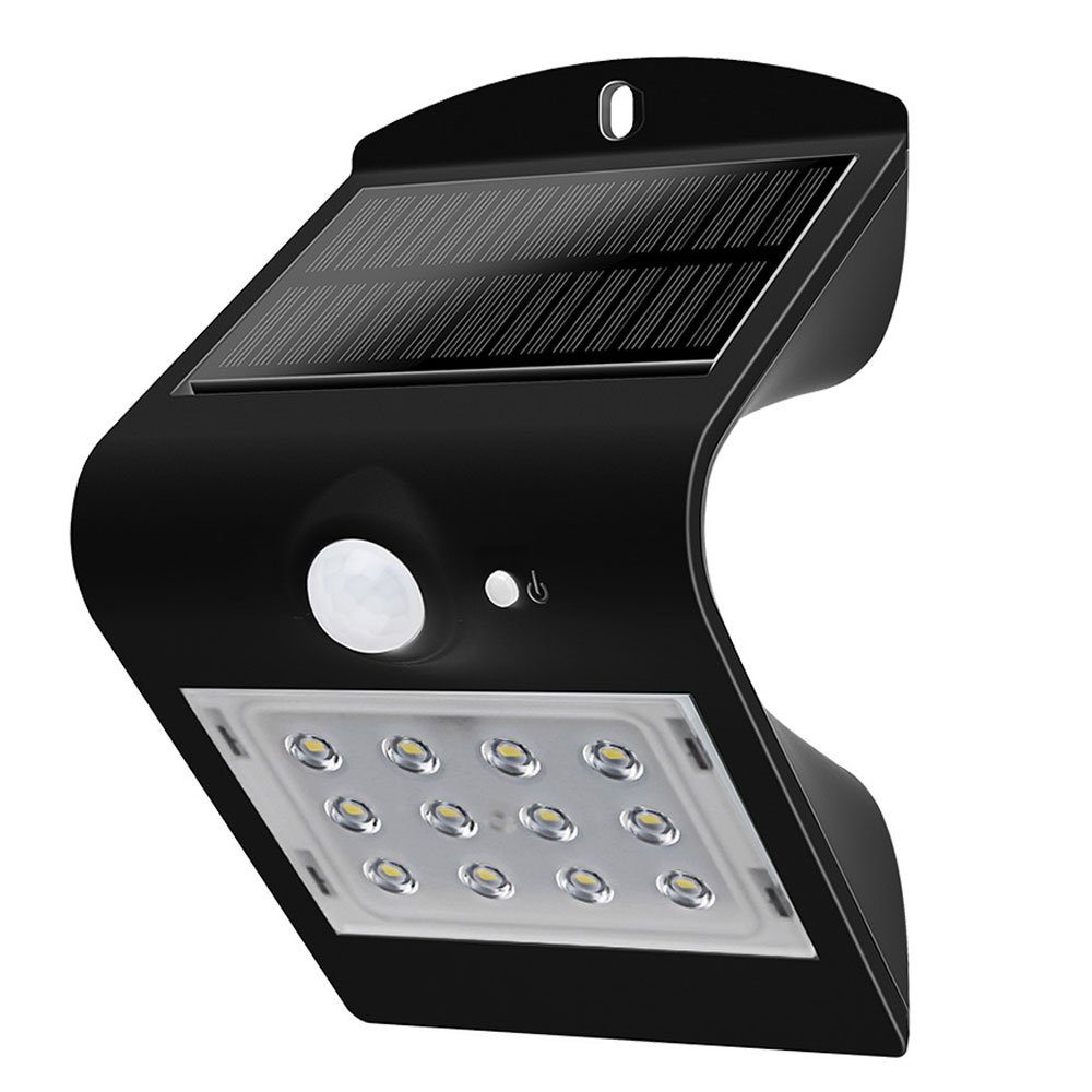 V-TAC LED Solarleuchte, LED-Leuchtmittel fest verbaut, Neutralweiß, LED Solar Außen Wand Down Leuchte Bewegungsmelder Grundstück Lampe