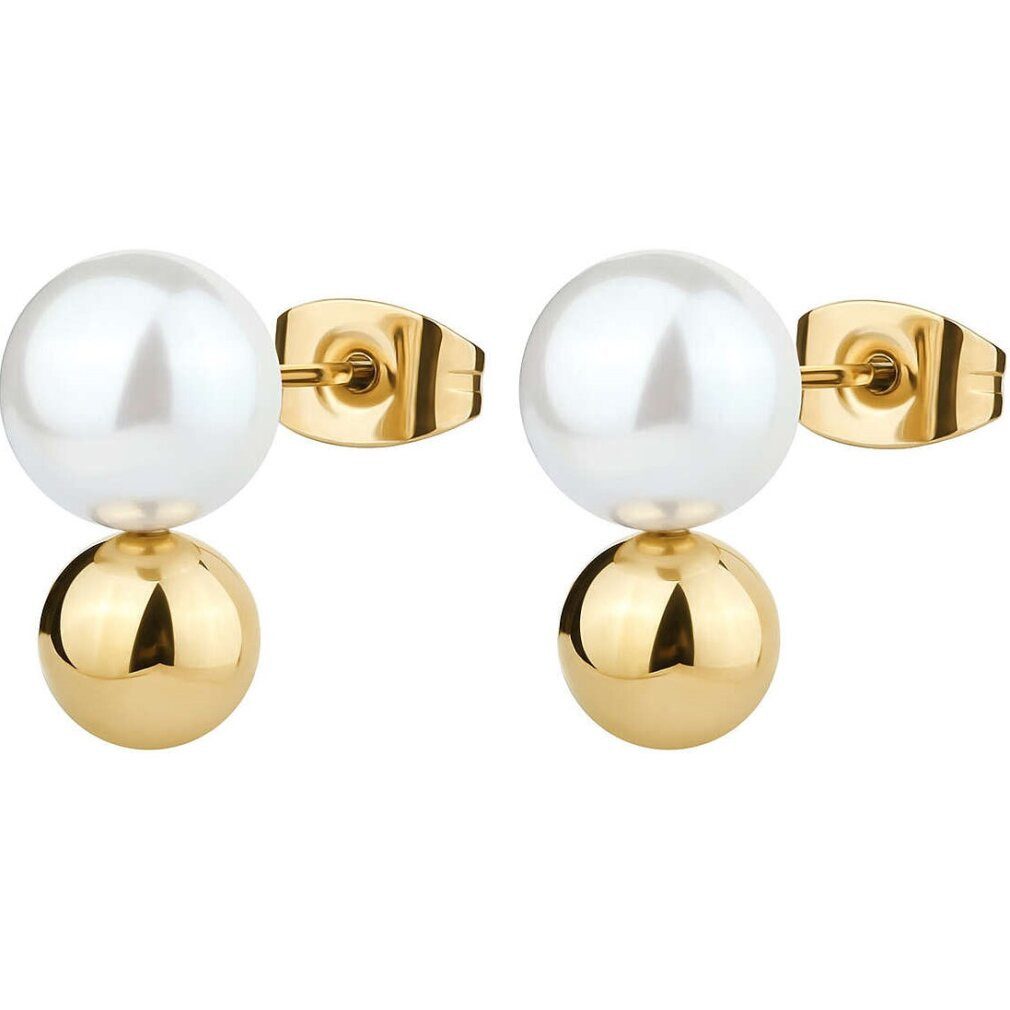 Brosway Ohrring-Set Dezente vergoldete Ohrringe mit Perlen Perfect BPC23