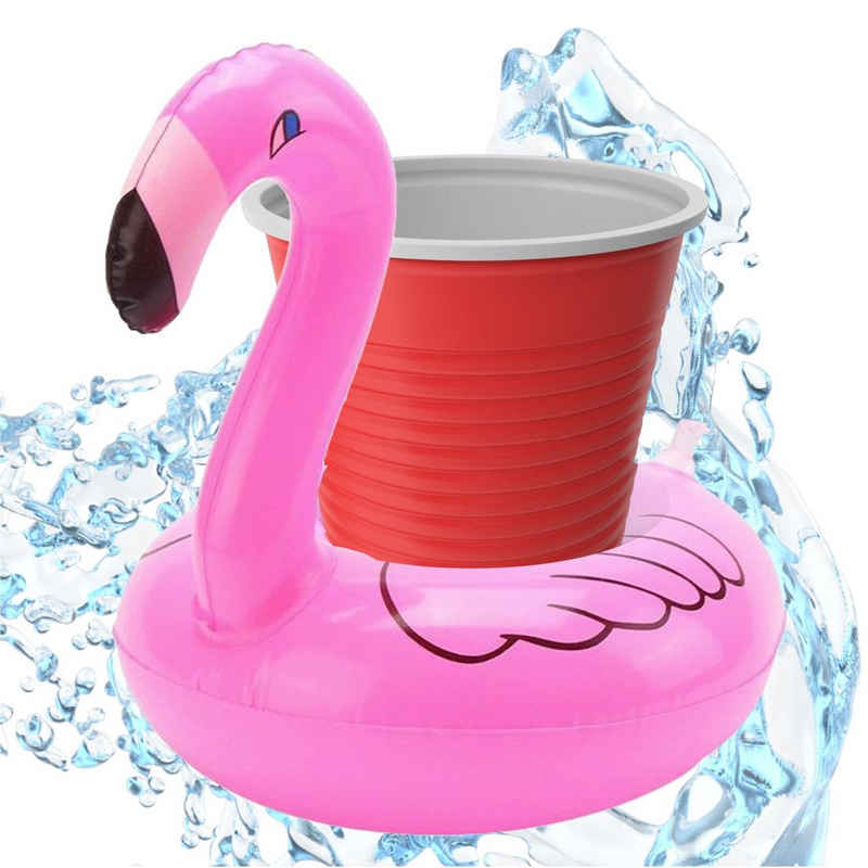 SwimAlot® Aufblasbares Partyzubehör Getränkehalter Flamingo aufblasbar Luftmatratze Schwimmring Pool