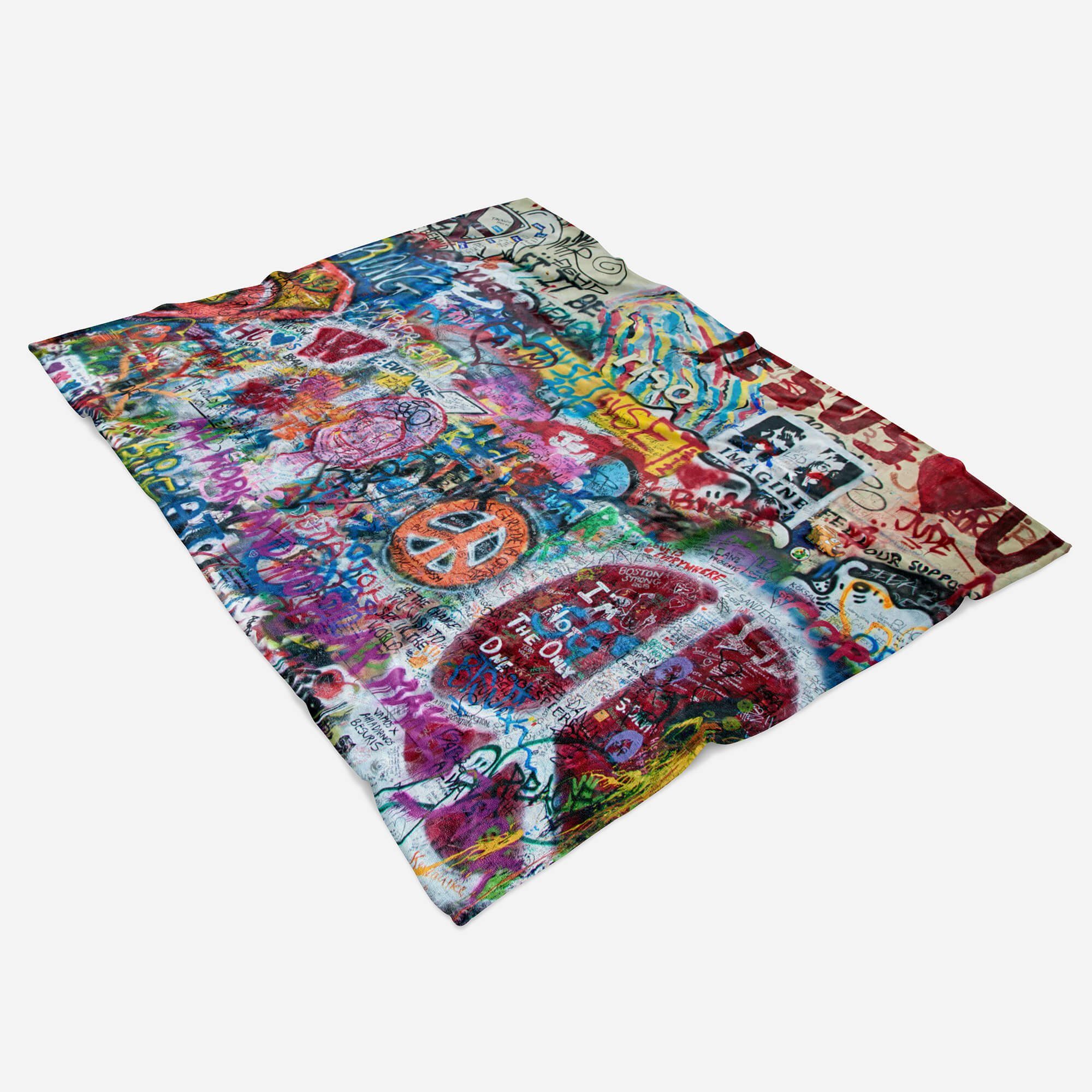 Graffiti Kuscheldecke Baumwolle-Polyester-Mix Saunatuch mit Fotomotiv Handtuch Street Strandhandtuch Ar, Handtuch (1-St), Handtücher Sinus Art