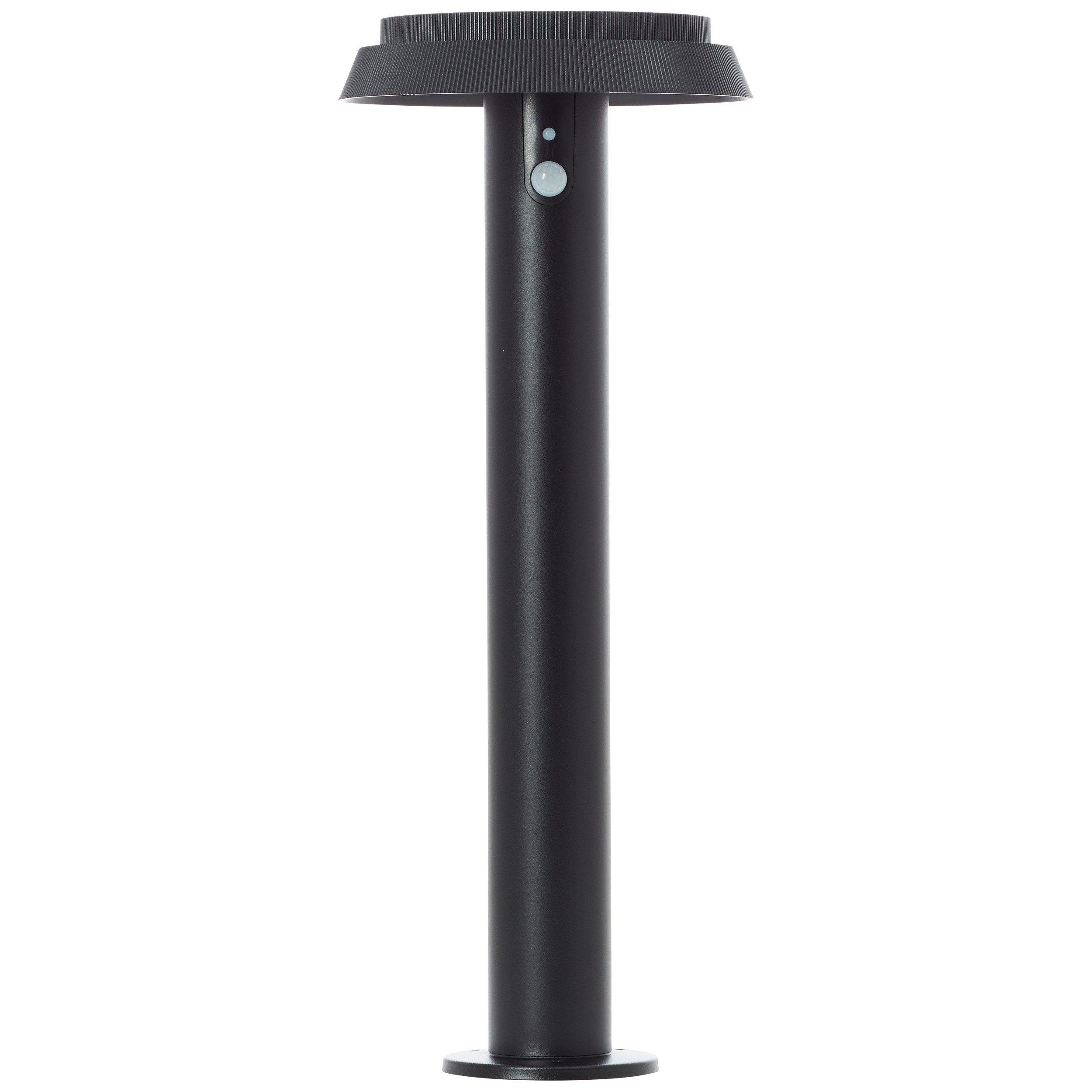 Brilliant LED Sockelleuchte Alvero, Bewegungsmelder, LED fest integriert, Warmweiß, LED Außenstehleuchte, Solar, schwarz