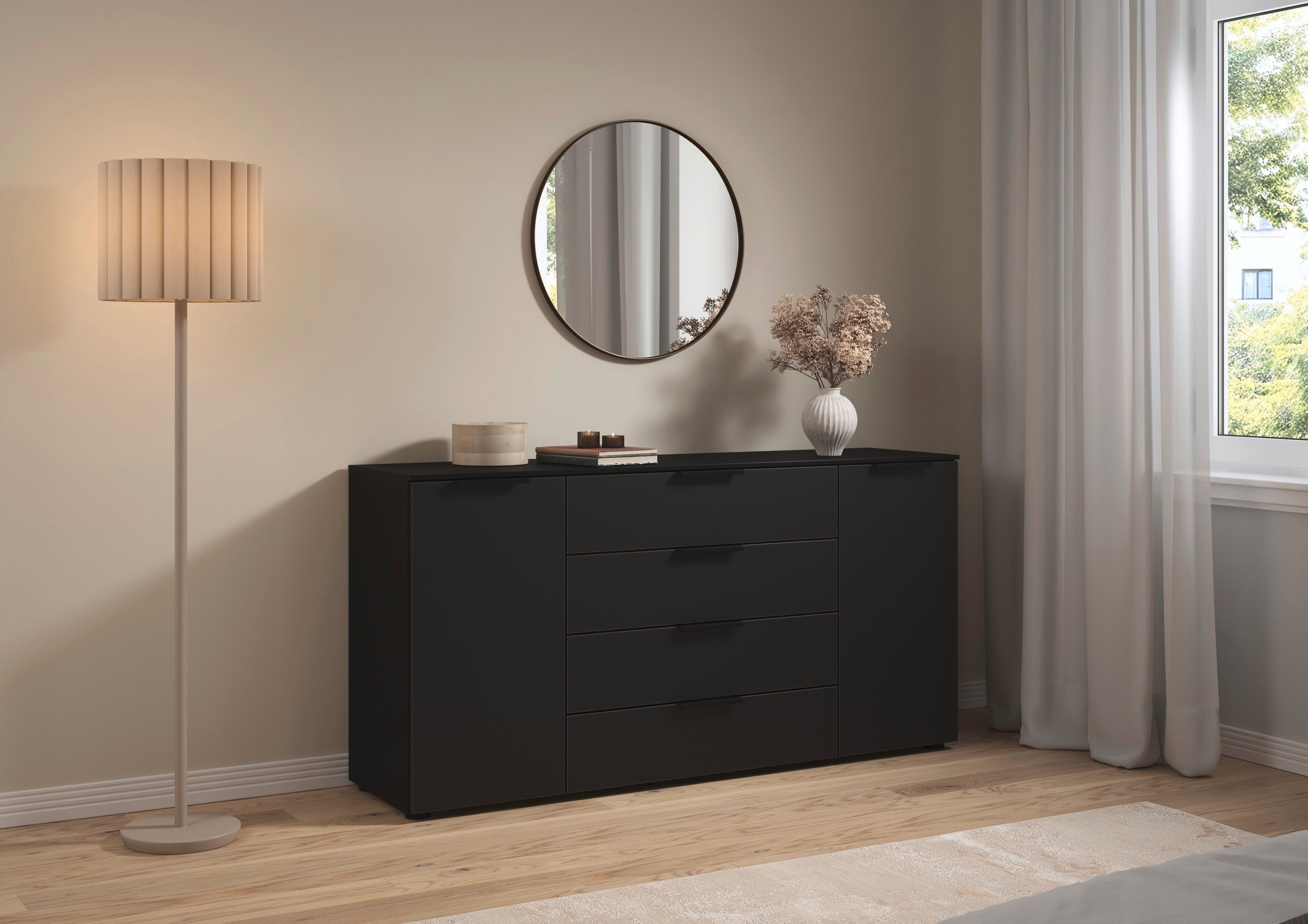 LeGer Home by Lena Gercke Kommode Kommode Sideboard Schubladenkommode SERINA eleganter Eyecatcher (inkl. SOFT-CLOSE-FUNKTION), mit 4 Schubkästen und 2 Türen sowie Metallgriffen MADE IN GERMANY