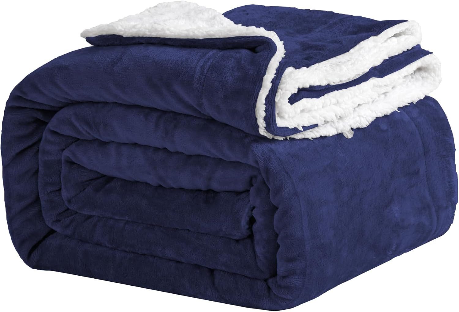Wohndecke Kuschelige Wohndecke Fleecedecke mit Sherpa-Futter günstig online kaufen