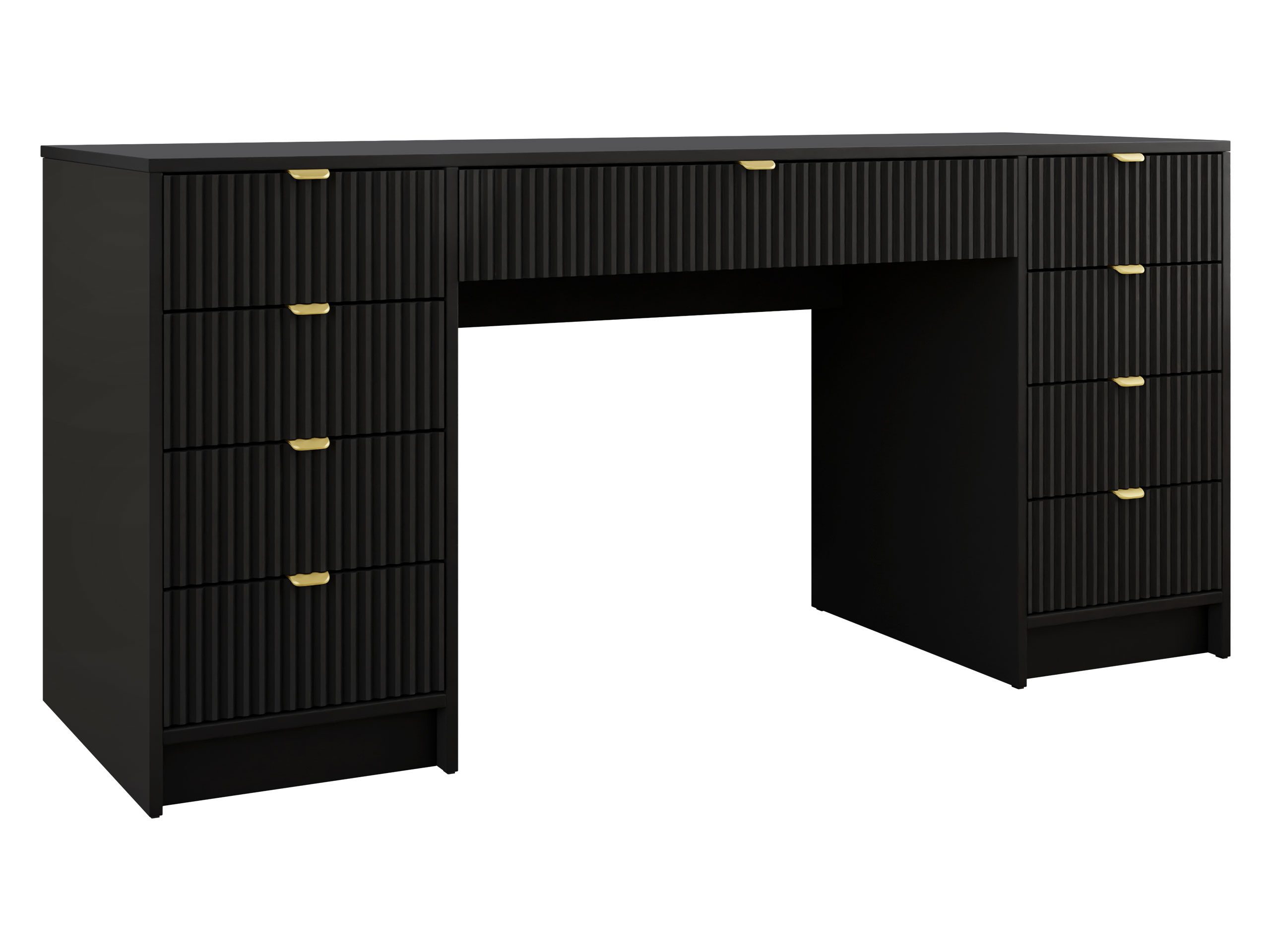 MIRJAN24 Schreibtisch Tireno Bis (mit neun Schubladen), 154x55x76 cm, Goldf günstig online kaufen