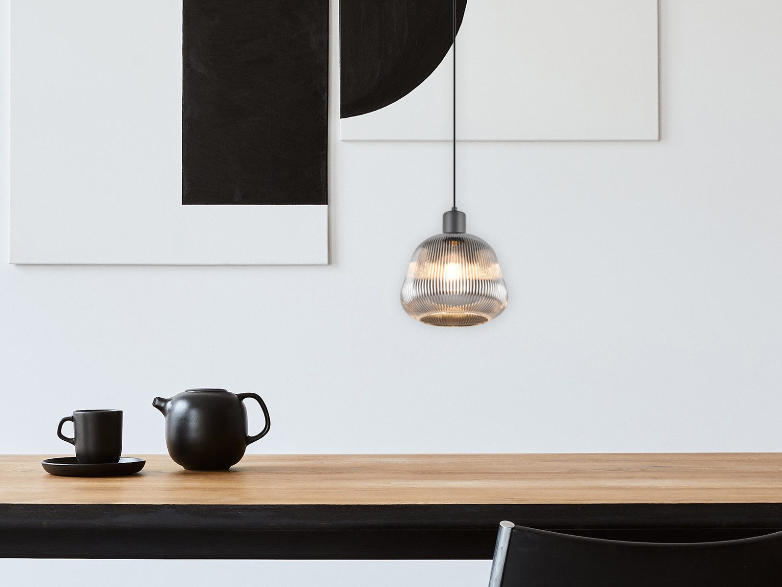 TRIO Leuchten LED Pendelleuchte, Dimmfunktion, LED wechselbar, warmweiß, klein-e Lampenschirm-e hängend einflammig über-n Esstisch & Bett Ø22cm