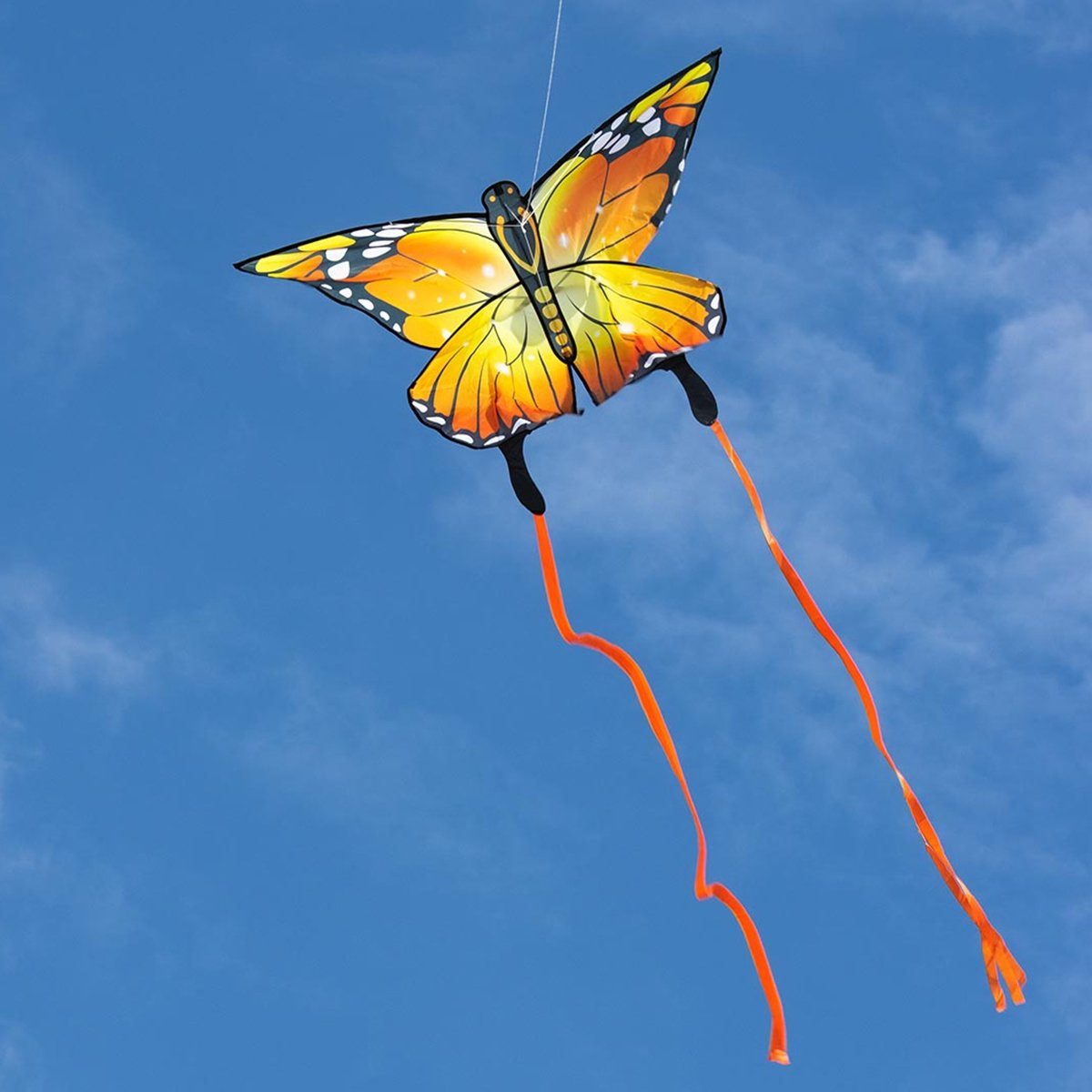 HQ Flug-Drache Kinderdrachen Einleiner Drachen HQ Butterfly Kite Monarch ab 5 Jahren, + 190 cm Drachenschwanz