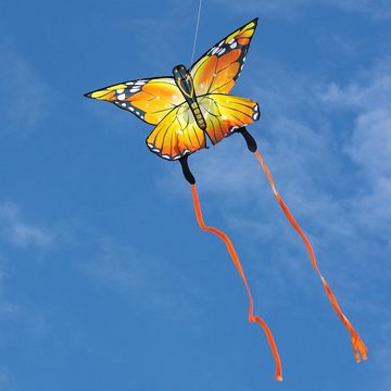 HQ Flug-Drache Kinderdrachen Einleiner Drachen HQ Butterfly Kite Monarch ab 5 Jahren, + 190 cm Drachenschwanz