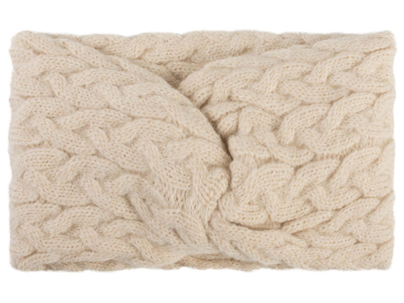 Stirnband Strick Stirnband mit Zopfmuster und Twist Knoten