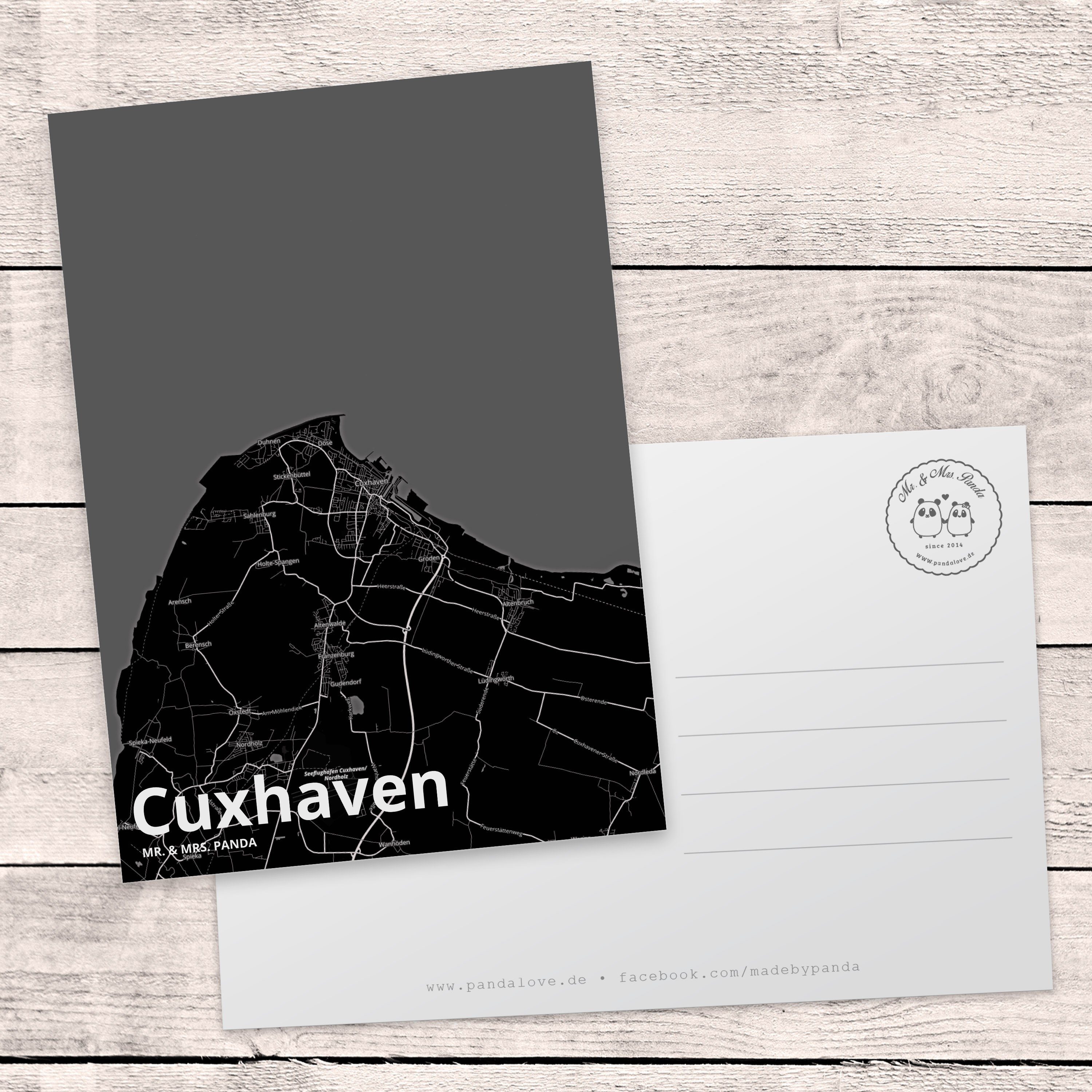 Postkarte Panda & Mrs. - Stadtplan, Dorf Mr. Städte Landkarte Karte Cuxhaven Stadt Map Geschenk,