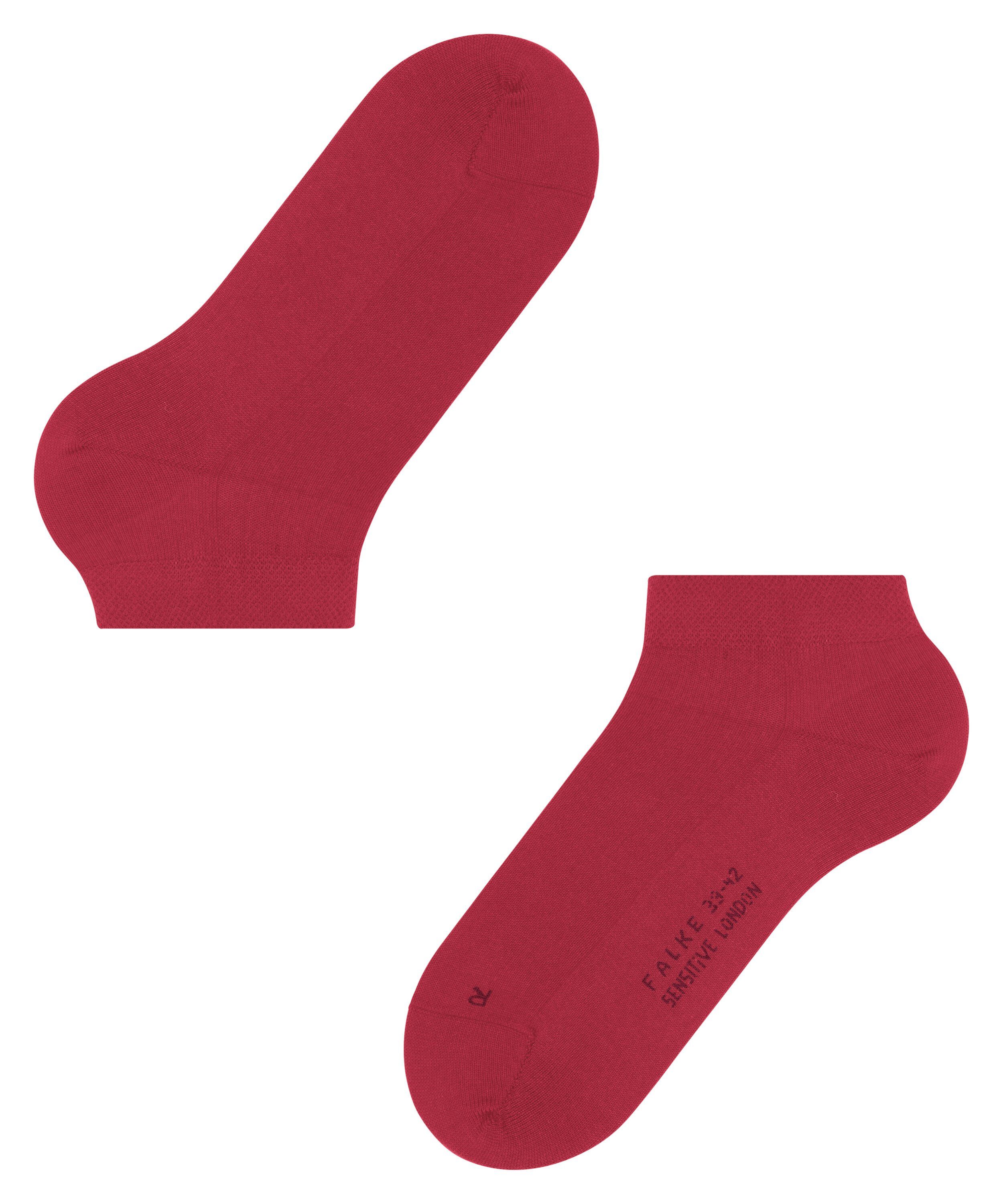 (1-Paar) Sneakersocken geeignet Diabetiker (8228) London für scarlet Sensitive FALKE